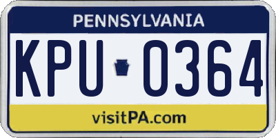 PA license plate KPU0364