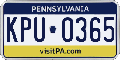 PA license plate KPU0365