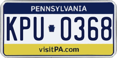 PA license plate KPU0368