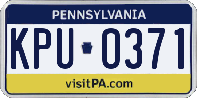 PA license plate KPU0371