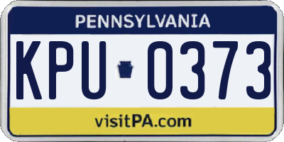 PA license plate KPU0373