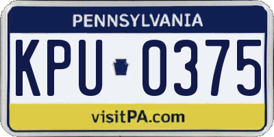 PA license plate KPU0375