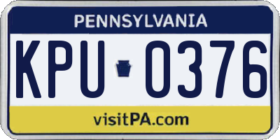 PA license plate KPU0376