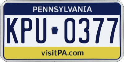 PA license plate KPU0377