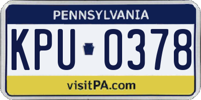 PA license plate KPU0378