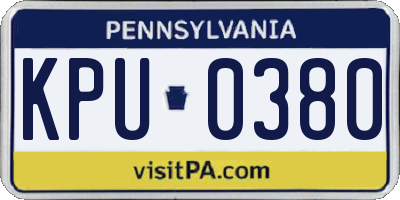 PA license plate KPU0380