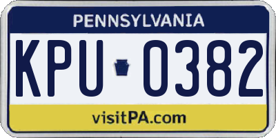 PA license plate KPU0382
