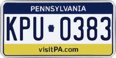 PA license plate KPU0383