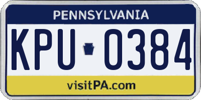 PA license plate KPU0384