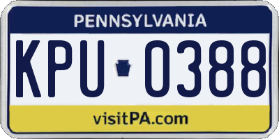 PA license plate KPU0388