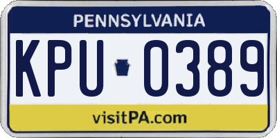 PA license plate KPU0389