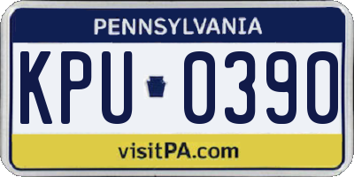 PA license plate KPU0390