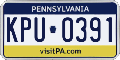 PA license plate KPU0391