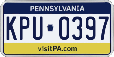 PA license plate KPU0397