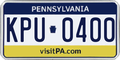 PA license plate KPU0400