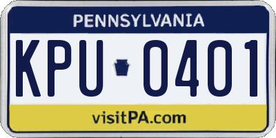 PA license plate KPU0401