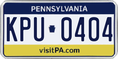 PA license plate KPU0404