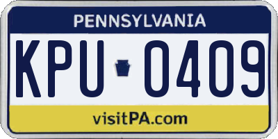 PA license plate KPU0409