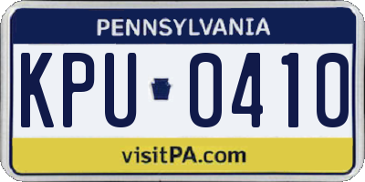PA license plate KPU0410