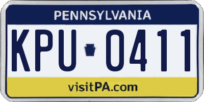 PA license plate KPU0411