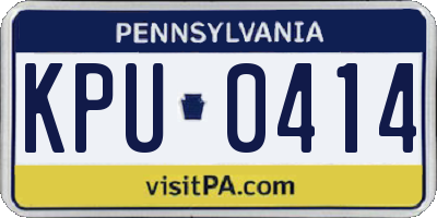 PA license plate KPU0414