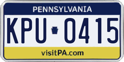 PA license plate KPU0415