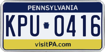 PA license plate KPU0416