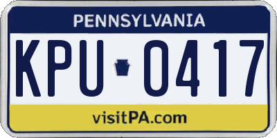 PA license plate KPU0417