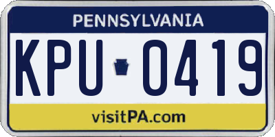 PA license plate KPU0419