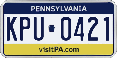 PA license plate KPU0421