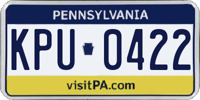 PA license plate KPU0422