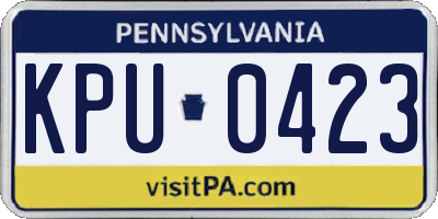 PA license plate KPU0423