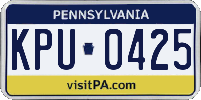 PA license plate KPU0425