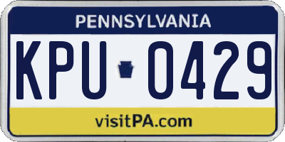 PA license plate KPU0429