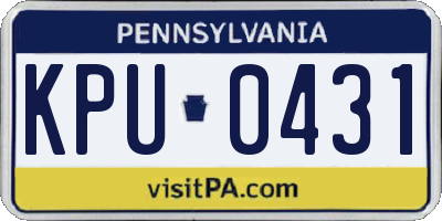 PA license plate KPU0431