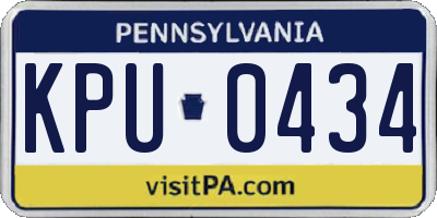PA license plate KPU0434