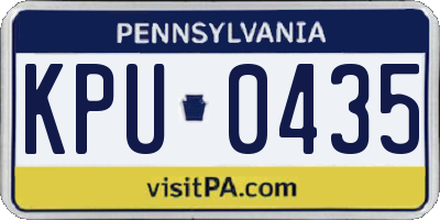 PA license plate KPU0435
