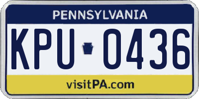 PA license plate KPU0436