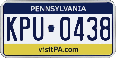 PA license plate KPU0438
