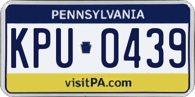 PA license plate KPU0439