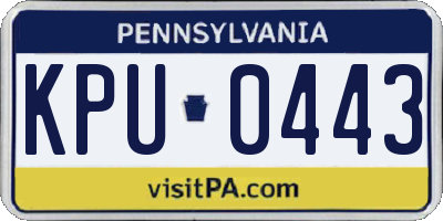 PA license plate KPU0443