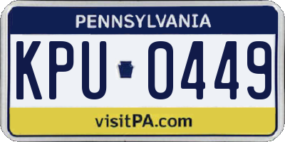 PA license plate KPU0449