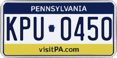 PA license plate KPU0450