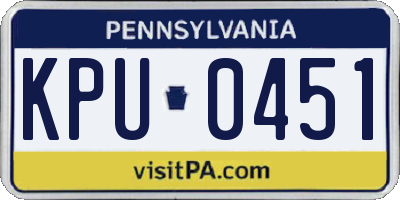 PA license plate KPU0451