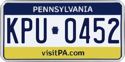 PA license plate KPU0452