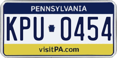 PA license plate KPU0454