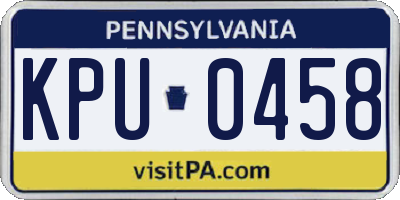 PA license plate KPU0458