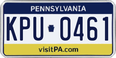 PA license plate KPU0461