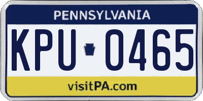 PA license plate KPU0465