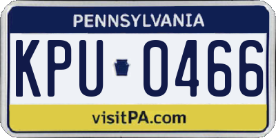 PA license plate KPU0466